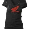 Honda Collection Honda Abstract Wings V-Neck Women's T-Shirt -Motorcycle Goggles Sales Store honda collection womens abstract wings v neck t shirt